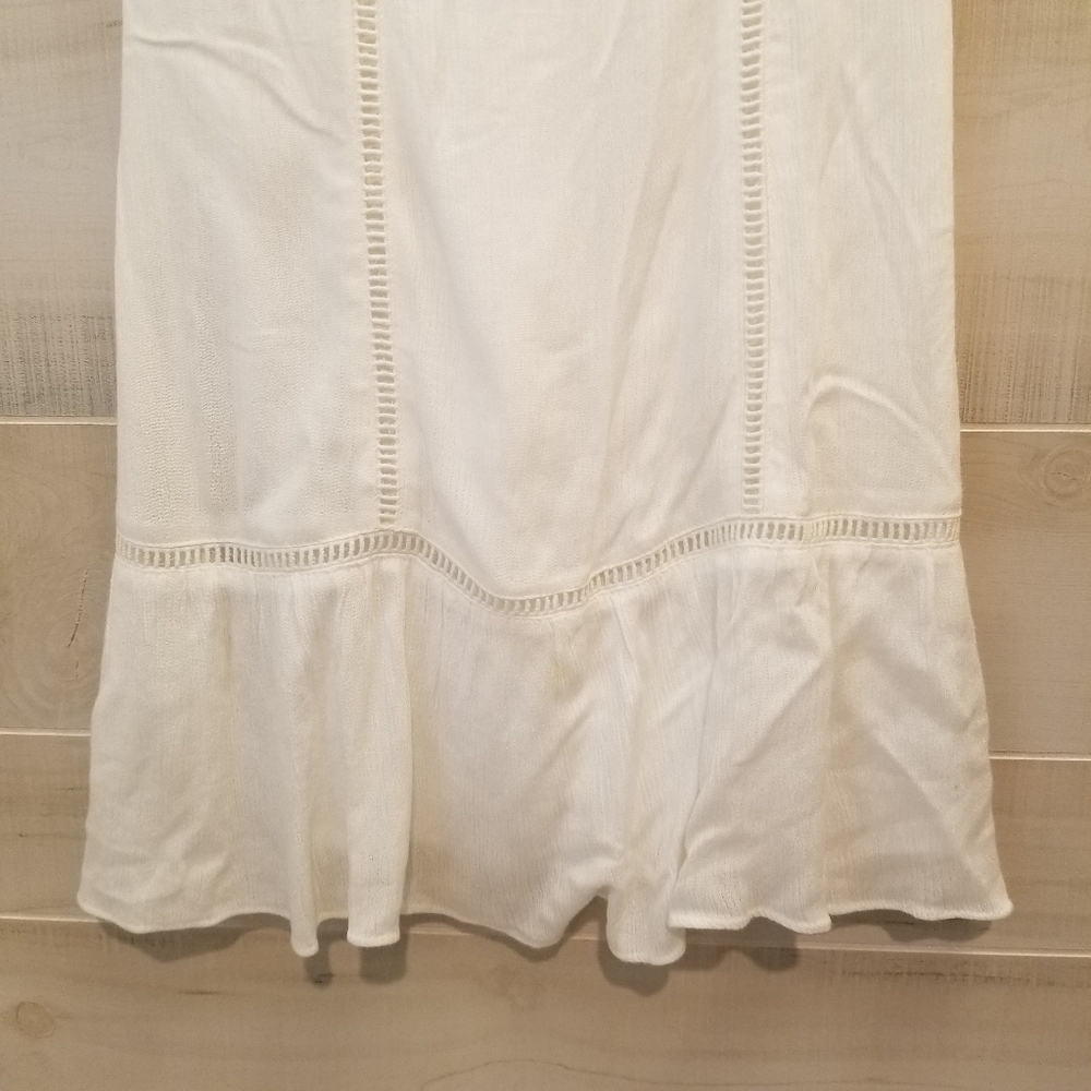 {M} NWT Francesca Casola Lace Off The Shoulder Corset Tie Back Ivory Dress - Picture 10 of 14